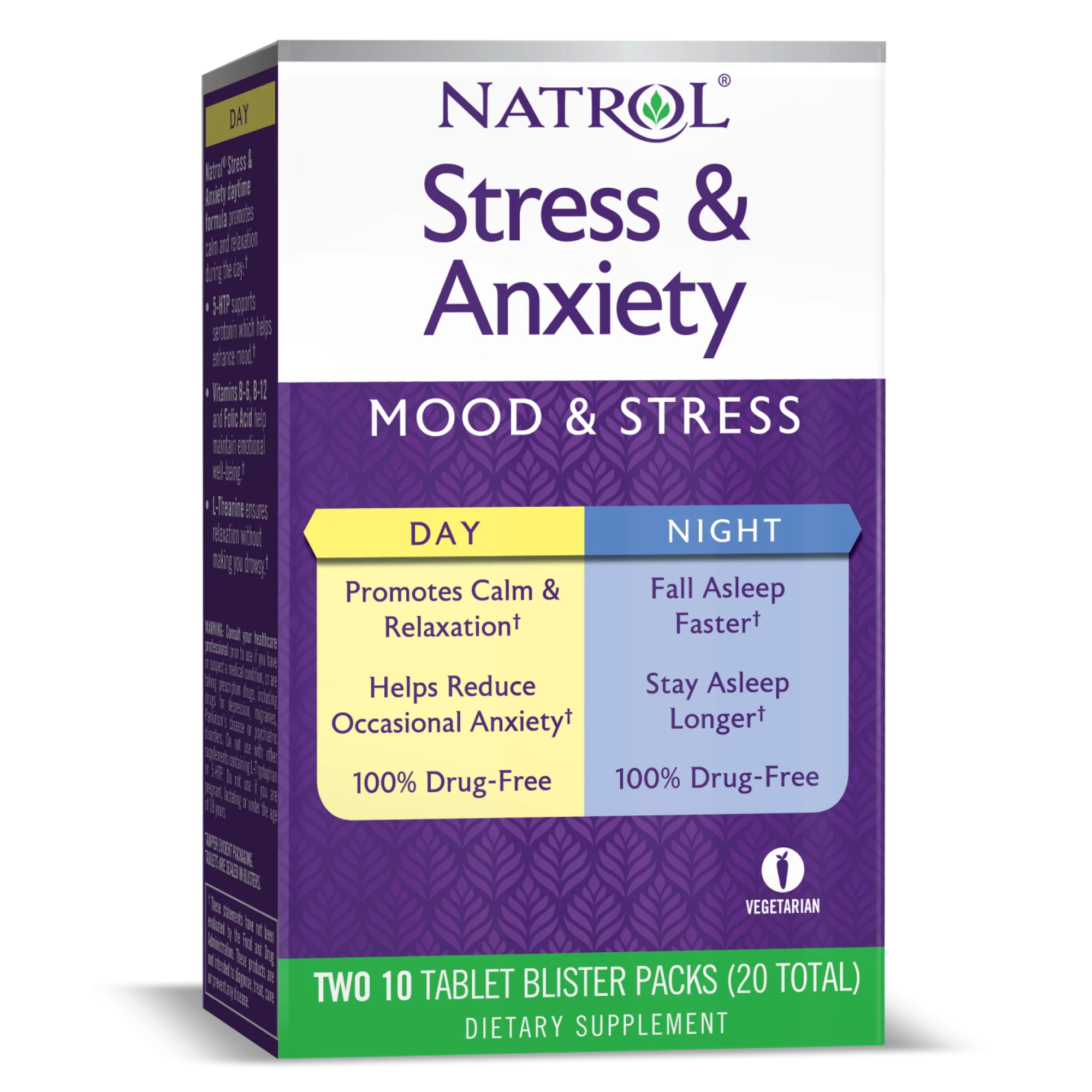 Natrol Stress & Anxiety Day+Night 30 + 30 Капсул
