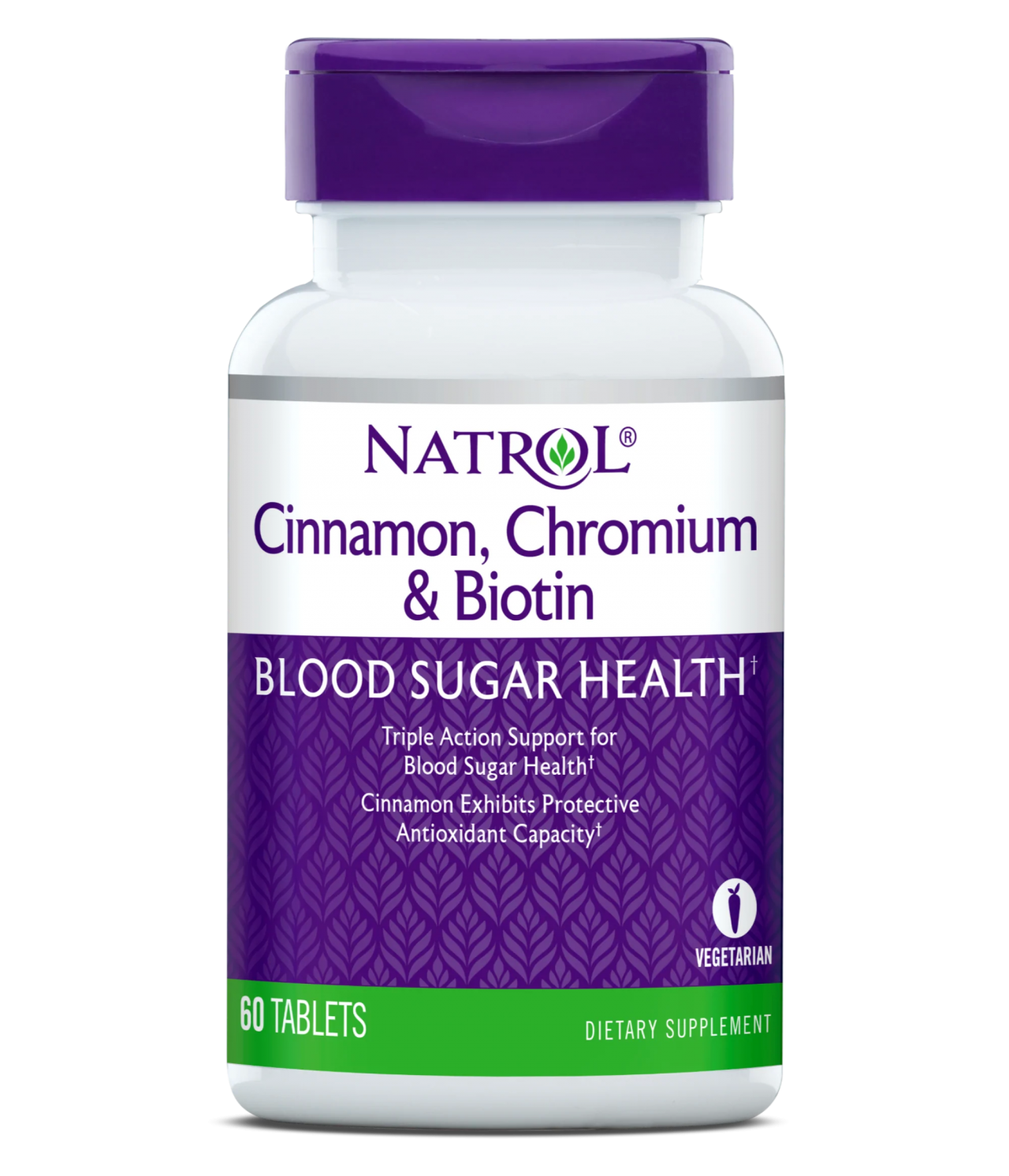 Natrol Cinnamon, Chromium & Biotin Blood Sugar Health 60 Таблеток
