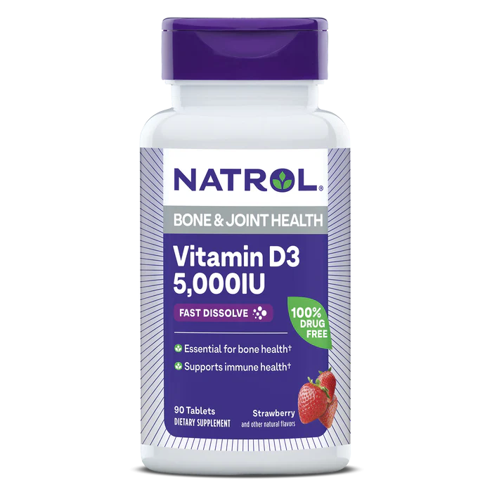 Natrol Vitamin D3, Bone & Joint Health 5000 Mg, 90 Таблеток
