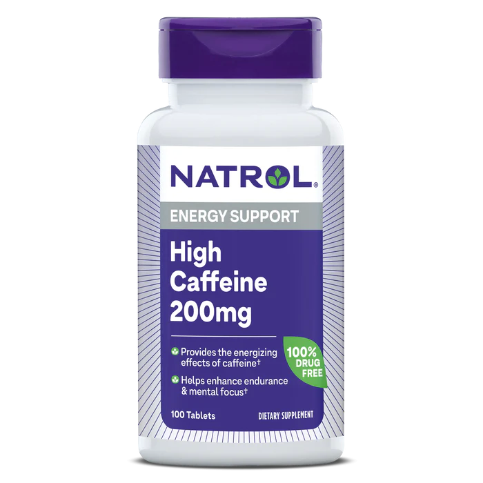 Natrol High Caffeine Extra Strength Tablets 200 Mg, 100 таблеток