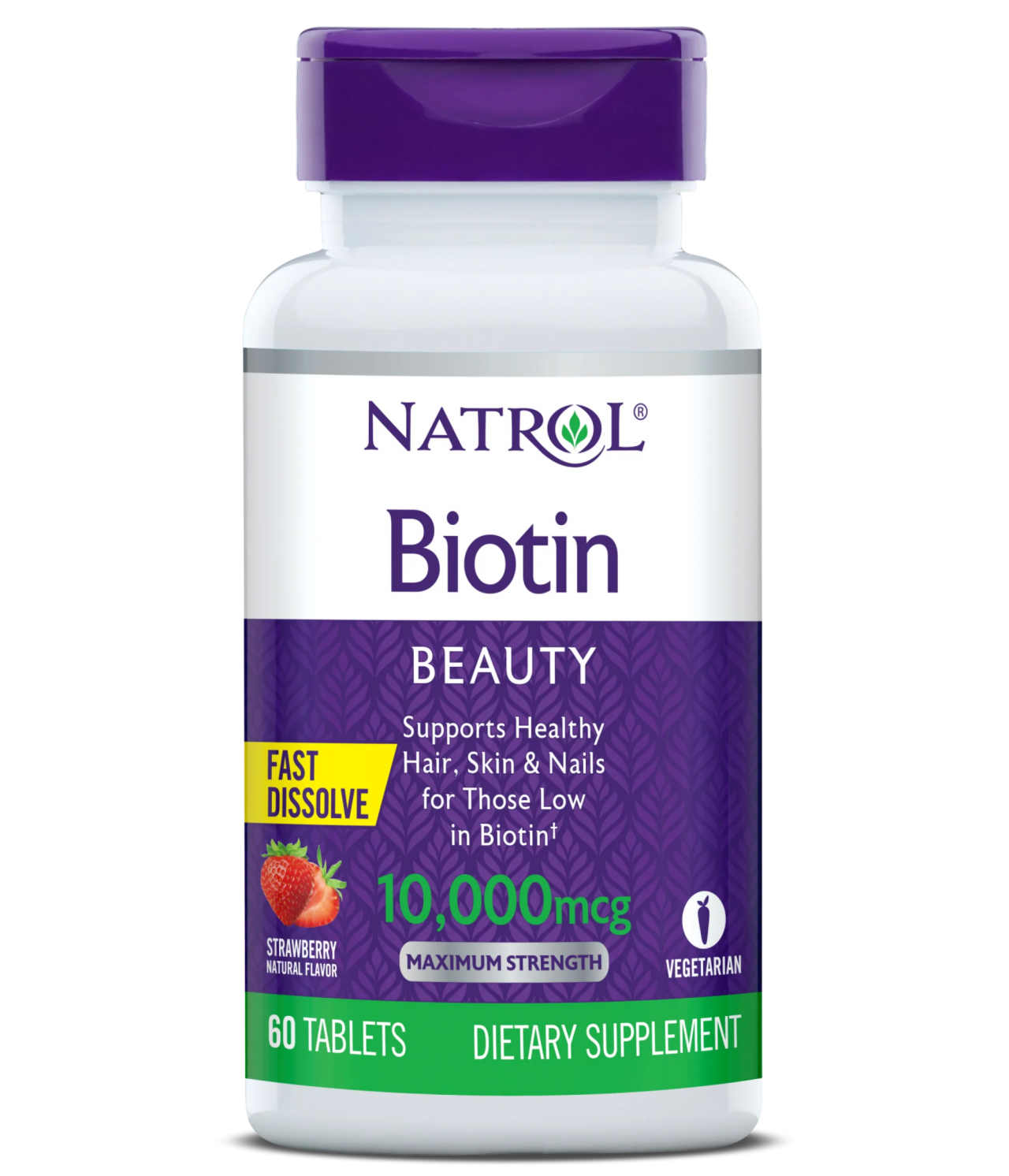 Natrol Biotin Fast Dissolve 10000 Mg, 60 Таблеток для рассасывания